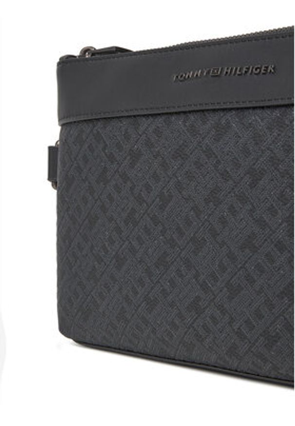 TOMMY HILFIGER - Tommy Hilfiger Saszetka Th Monogram Pouch AM0AM13529 Czarny. Kolor: czarny. Materiał: skóra