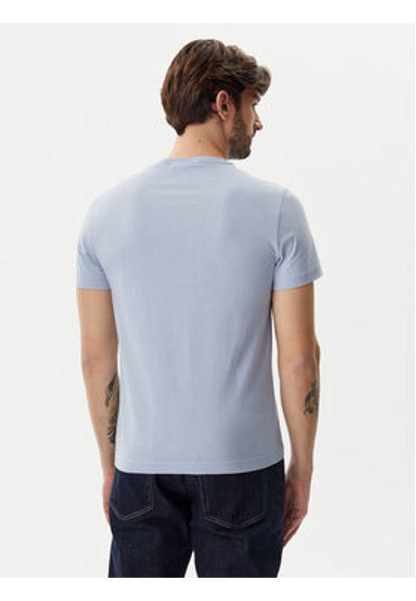 Calvin Klein T-Shirt Satin Bonded Logo K10K114162 Błękitny Regular Fit. Kolor: niebieski. Materiał: bawełna