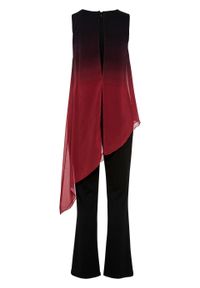 Kombinezon z wstawką w optyce sukienki bonprix czarno-czerwony. Kolor: czarny #3