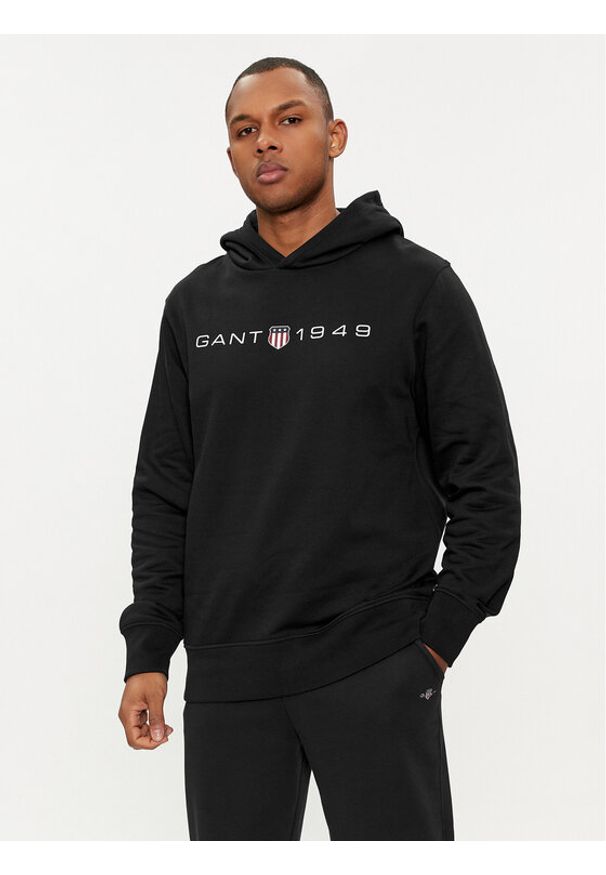GANT - Gant Bluza Graphic 2003244 Czarny Regular Fit. Kolor: czarny. Materiał: bawełna