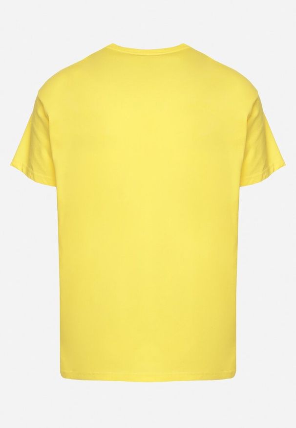 Born2be - Żółta Bawełniana Koszulka T-shirt Basic z Dekoltem w Serek Malvinea. Okazja: na spotkanie biznesowe, do pracy, na co dzień. Typ kołnierza: dekolt w serek. Kolor: żółty. Materiał: bawełna. Styl: elegancki, biznesowy, casual