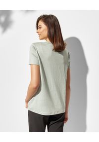 LE TRICOT PERUGIA - Miętowa bluzka z lnu. Kolor: zielony. Materiał: len