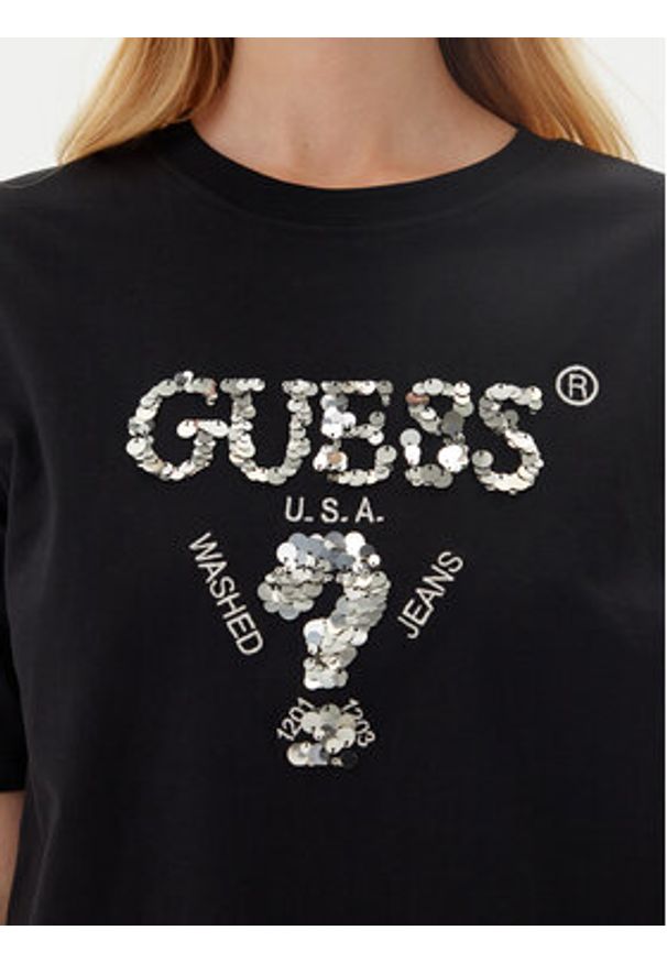Guess T-Shirt V4YI06 I3Z14 Czarny Relaxed Fit. Kolor: czarny. Materiał: bawełna