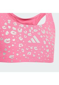Adidas - Zestaw brokatowego bikini dla dzieci. Kolor: różowy. Wzór: nadruk