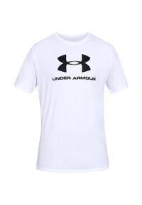 Koszulka fitness męska Under Armour Sportstyle Logo SS. Kolor: biały. Długość rękawa: krótki rękaw. Długość: krótkie. Sport: fitness