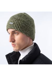 Wittchen - Męska czapka prążkowana zielono-biała. Kolor: biały, zielony, wielokolorowy. Materiał: akryl. Wzór: ze splotem, melanż. Sezon: jesień, zima. Styl: sportowy, elegancki #2