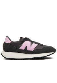 Buty New Balance WS237YA - czarne. Kolor: czarny. Materiał: skóra, zamsz, syntetyk, guma, materiał. Szerokość cholewki: normalna. Wzór: aplikacja