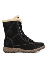 Rieker Botki Z0102-00 Czarny. Kolor: czarny. Materiał: materiał