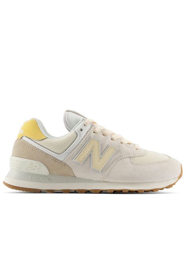 Buty damskie New Balance W574VA - beżowe. Kolor: beżowy. Materiał: skóra, zamsz, tworzywo sztuczne, guma. Szerokość cholewki: normalna. Model: New Balance 574