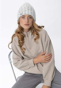 Volcano - Ciepła czapka z wełną H-FURRY. Materiał: wełna. Wzór: kolorowy, aplikacja, ze splotem. Sezon: zima. Styl: klasyczny #1