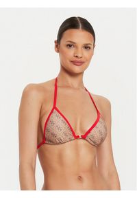 Guess Góra od bikini E4YJ13 MC04R Brązowy. Kolor: brązowy. Materiał: syntetyk