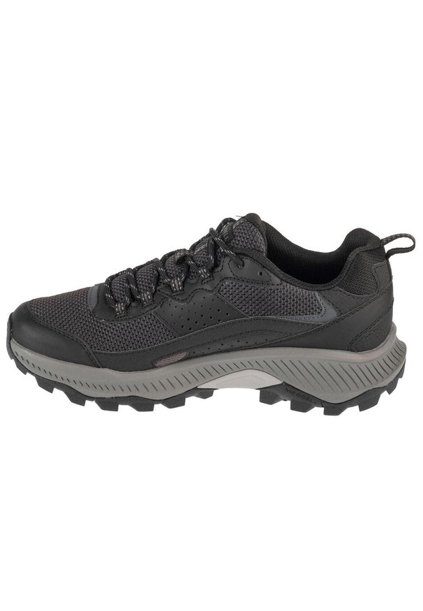 Merrell - Buty trekkingowe męskie, Speed Strike 2. Zapięcie: sznurówki. Kolor: czarny. Materiał: guma, syntetyk, tkanina, materiał. Szerokość cholewki: normalna. Sport: turystyka piesza
