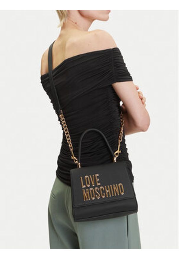 Love Moschino - LOVE MOSCHINO Torebka JC4024PP1MKD0000 Czarny. Kolor: czarny. Materiał: skórzane