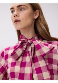 Reserved - Koszula z ozdobnym wiązaniem - wielobarwny. Materiał: tkanina, bawełna #1