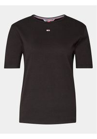 Tommy Jeans Curve T-Shirt Essential DW0DW15108 Czarny Regular Fit. Kolor: czarny. Materiał: bawełna