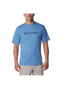 columbia - Koszulka męska Columbia Csc Basic Logo Short Sleeve z krótkim rękawem. Kolor: niebieski. Materiał: bawełna. Długość rękawa: krótki rękaw. Długość: krótkie