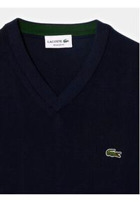 Lacoste Sweter AH1951 Granatowy Regular Fit. Kolor: niebieski. Materiał: bawełna