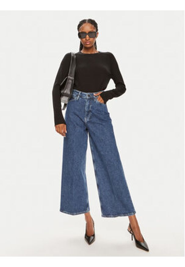 Calvin Klein Jeansy K20K207267 Granatowy Wide Leg. Kolor: niebieski