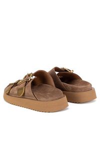 Badura Klapki CYCLAMEN-80033-25 Beżowy. Kolor: beżowy. Materiał: zamsz, skóra #5