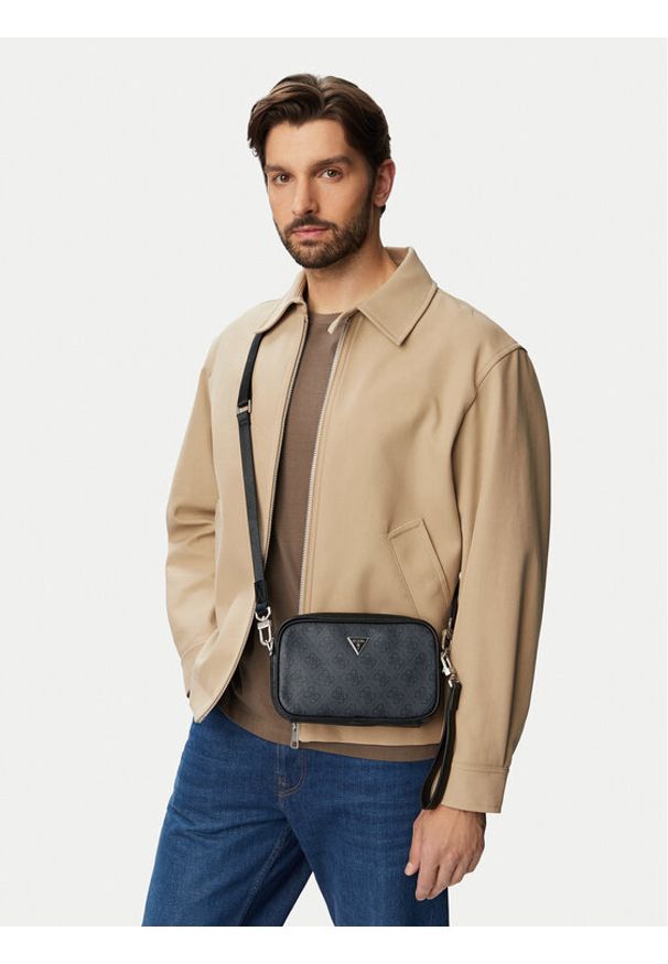 Guess Saszetka HMMILO P6150 Czarny. Kolor: czarny. Materiał: skóra