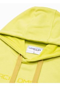 Ombre Clothing - Bluza męska w mocnych kolorach - limonkowa V1 B1351 - XXL. Typ kołnierza: kaptur. Materiał: bawełna, poliester. Wzór: nadruk #6