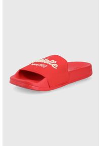 Adidas - adidas klapki Adilette GW8751 damskie kolor czerwony. Kolor: czerwony. Materiał: materiał, guma #4