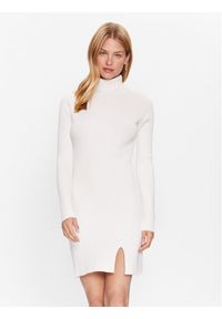 Kontatto Sukienka dzianinowa 3M7616N Biały Slim Fit. Kolor: biały. Materiał: syntetyk #1