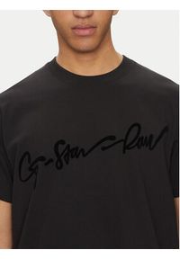 G-Star RAW - G-Star Raw T-Shirt Floock G-Script D25148-C784 Czarny Regular Fit. Kolor: czarny. Materiał: bawełna #2