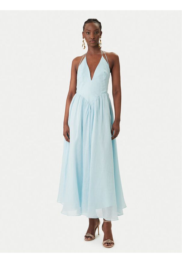 BARDOT - Bardot Sukienka koktajlowa Arletha Halter 59963DB3 Błękitny Regular Fit. Typ kołnierza: dekolt halter. Kolor: niebieski. Materiał: syntetyk. Styl: wizytowy