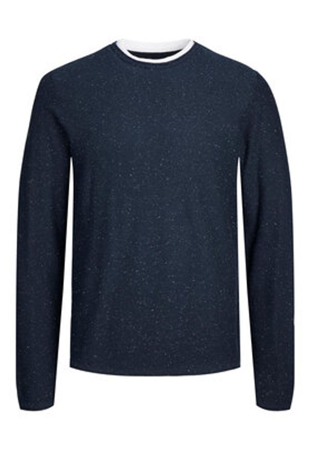 Jack & Jones - Jack&Jones Sweter 12227443 Granatowy Regular Fit. Kolor: niebieski. Materiał: bawełna