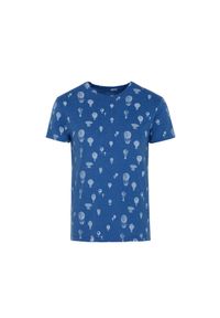 Ochnik - T-shirt męski. Kolor: niebieski. Materiał: bawełna. Sezon: lato, zima. Styl: elegancki