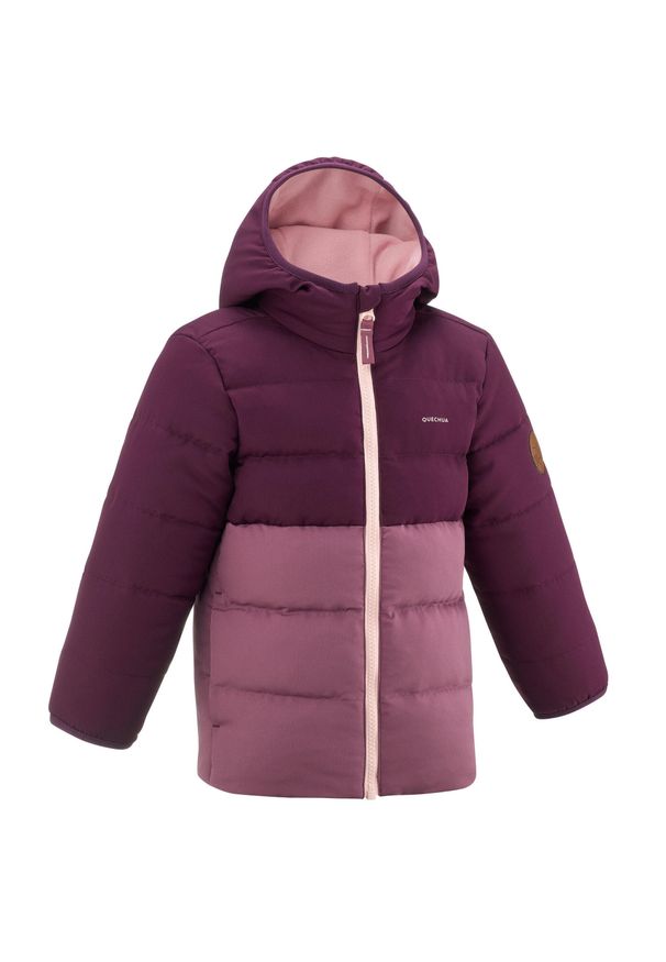 quechua - Kurtka turystyczna zimowa dla dzieci Quechua X-Warm. Kolor: fioletowy. Materiał: materiał, poliester, polar, syntetyk. Sezon: zima