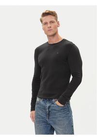 Tommy Jeans Longsleeve DM0DM04409 Czarny Slim Fit. Kolor: czarny. Materiał: bawełna. Długość rękawa: długi rękaw