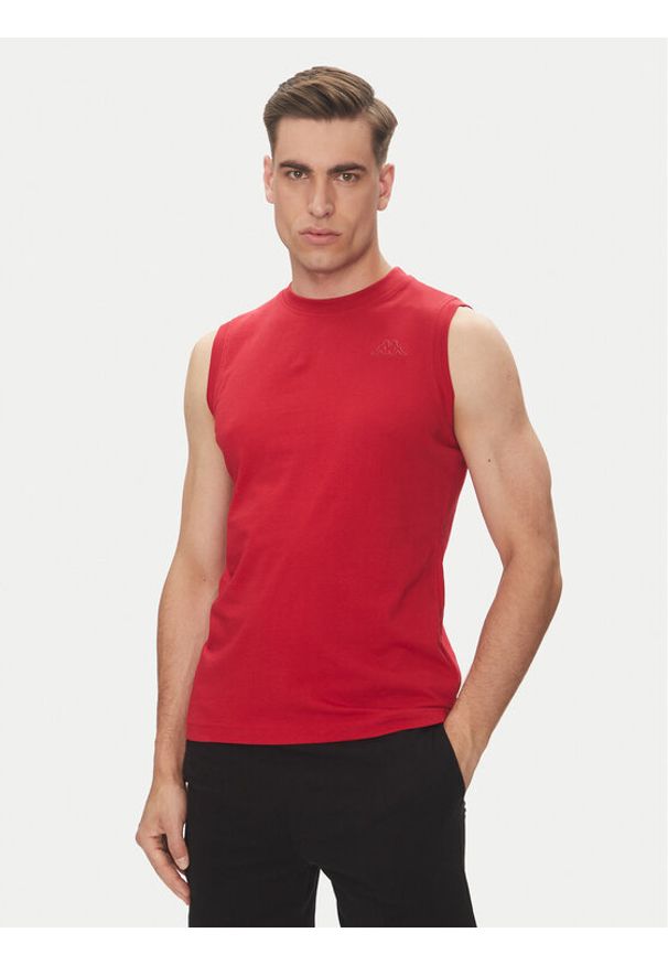 Kappa Tank top Logo Corpo Cadwal 303HZB0 Czerwony Regular Fit. Kolor: czerwony. Materiał: bawełna