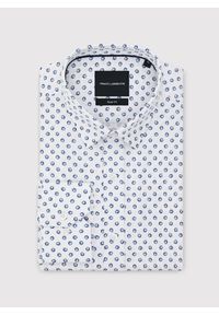 Pako Lorente - PAKO LORENTE - Biała bawełniana koszula mikrowzór. Kolor: biały. Materiał: bawełna. Długość rękawa: długi rękaw. Długość: długie #9