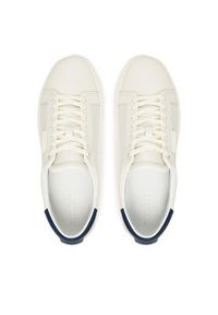 Calvin Klein Sneakersy Clean Cup Low Laceup Perf Lth HM0HM01870 Biały. Kolor: biały. Materiał: skóra
