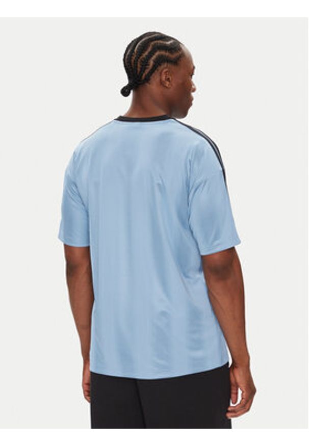 Adidas - adidas T-Shirt adicolor Jacquard JW5879 Błękitny Loose Fit. Kolor: niebieski. Materiał: syntetyk