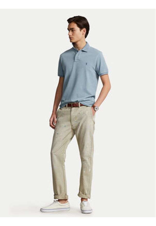 Polo Ralph Lauren Polo 710536856216 Niebieski Slim Fit. Typ kołnierza: polo. Kolor: niebieski. Materiał: bawełna