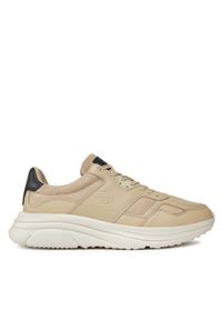 TOMMY HILFIGER - Tommy Hilfiger Sneakersy Modern Runner Premium Lth FM0FM04879 Beżowy. Kolor: beżowy. Materiał: skóra