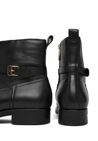 TOMMY HILFIGER - Tommy Hilfiger Botki Th Buckle Riding Leather Bootie FW0FW08781 Czarny. Kolor: czarny. Materiał: skóra #3