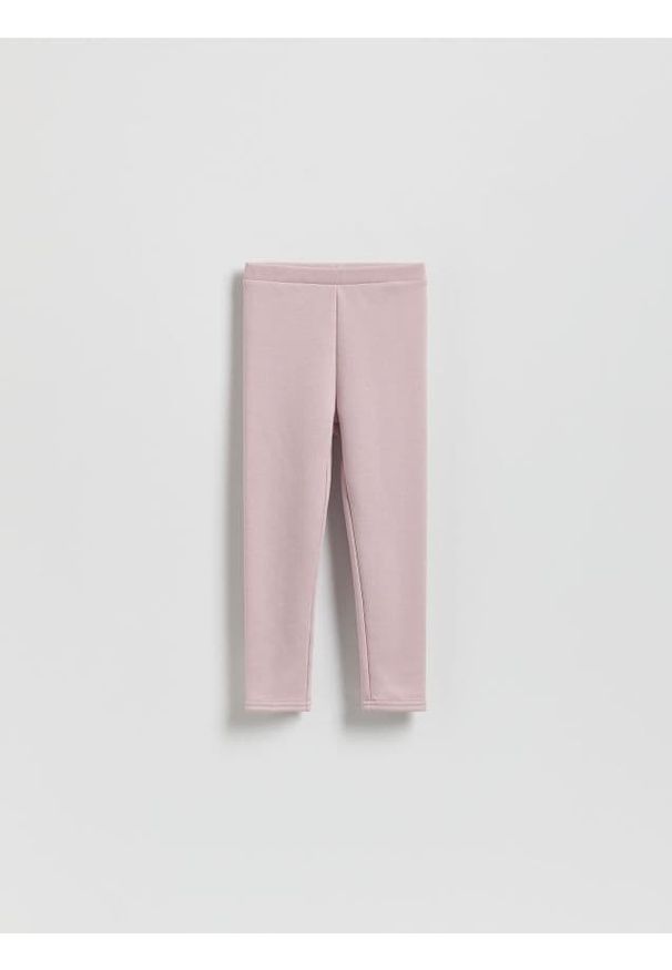 Reserved - Ocieplane legginsy - fioletowy. Kolor: fioletowy. Materiał: bawełna, dzianina