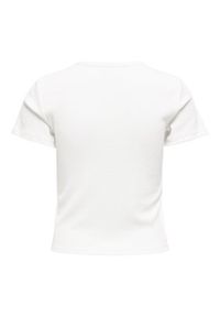 only - ONLY T-Shirt Daniella 15350554 Biały Slim Fit. Kolor: biały. Materiał: syntetyk #5