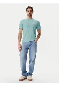 Calvin Klein Jeans T-Shirt J30J327100 Błękitny Regular Fit. Kolor: niebieski. Materiał: bawełna #5