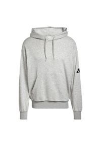 Adidas - Bluza z kapturem Essentials Loose-Fit 3 Bar Logo French Terry. Typ kołnierza: kaptur. Kolor: czarny, szary, wielokolorowy. Materiał: materiał