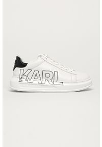 Karl Lagerfeld - Buty skórzane. Nosek buta: okrągły. Zapięcie: sznurówki. Kolor: biały. Materiał: skóra. Obcas: na platformie