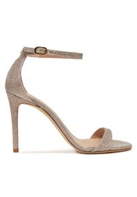 Stuart Weitzman Sandały Nudist II Sandal SJ998 Złoty. Kolor: złoty. Materiał: materiał