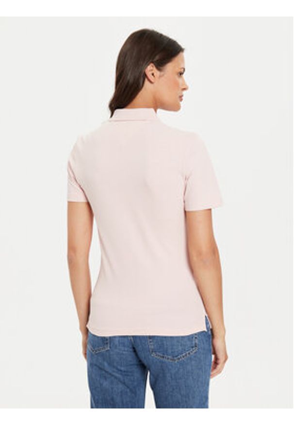 TOMMY HILFIGER - Tommy Hilfiger Polo Script WW0WW43624 Różowy Slim Fit. Typ kołnierza: polo. Kolor: różowy. Materiał: bawełna