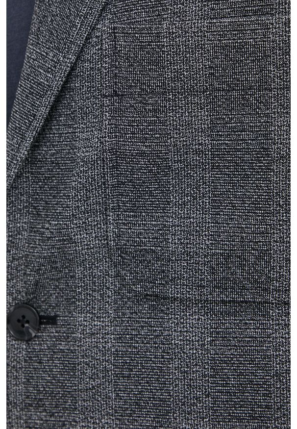 Samsoe & Samsoe - Samsoe Samsoe Marynarka męska kolor czarny. Okazja: na co dzień. Kolor: czarny. Materiał: poliester. Styl: klasyczny, casual