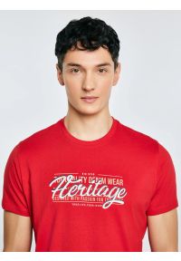 Big-Star - Koszulka męska z nadrukiem czerwona Keren 603. Kolor: czerwony. Materiał: bawełna. Wzór: nadruk #4