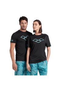 Koszulka Arena T-Shirt Logo. Kolor: czarny. Materiał: materiał. Długość rękawa: krótki rękaw. Długość: krótkie. Sport: fitness